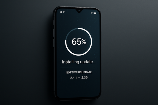 create a picture of a phone getting software update